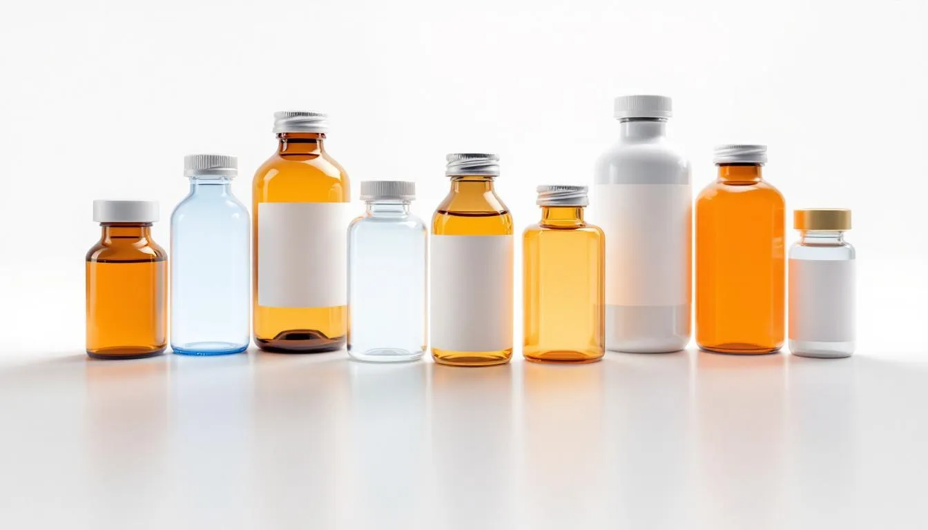 A variety of medication bottles representing drug interactions.