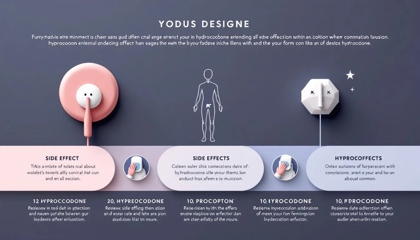 Common side effects associated with hydrocodone usage.