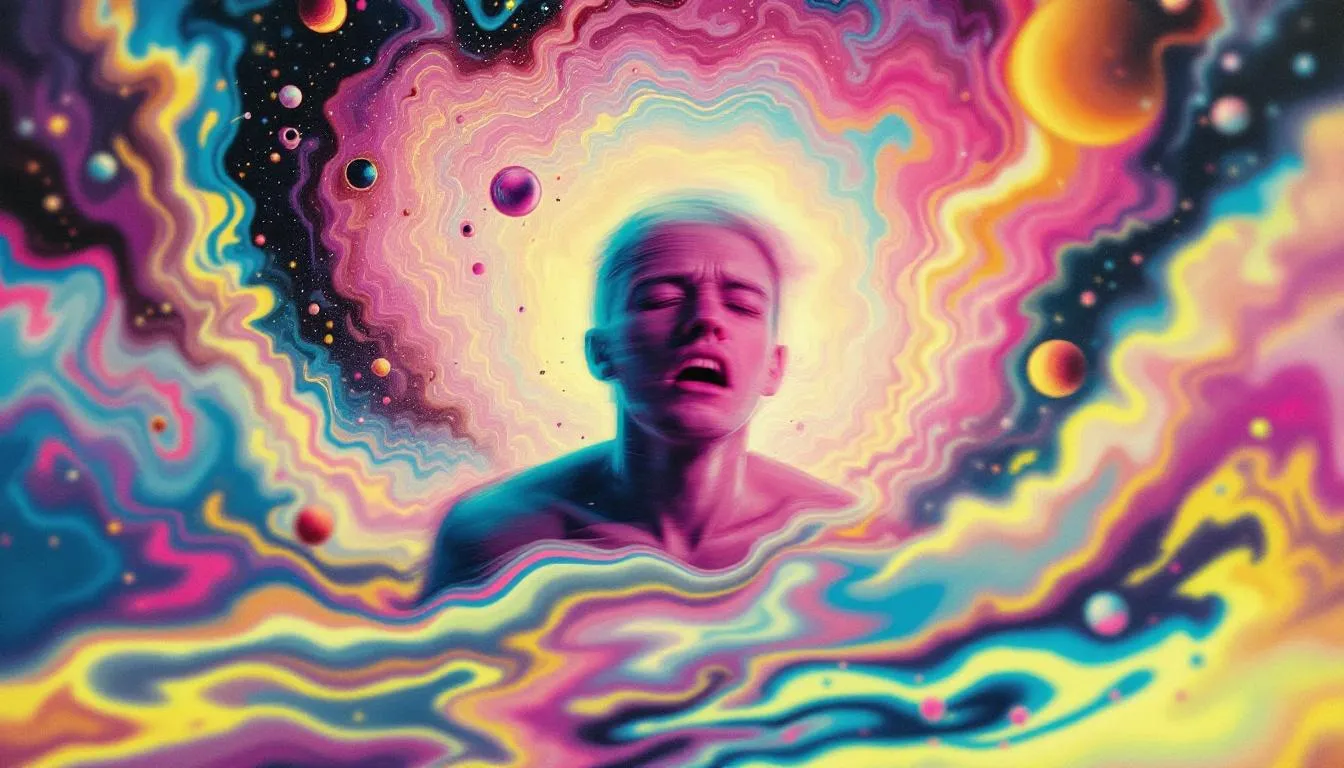 A blurred image of a person looking distressed, symbolizing risks associated with Pink Xanax abuse.