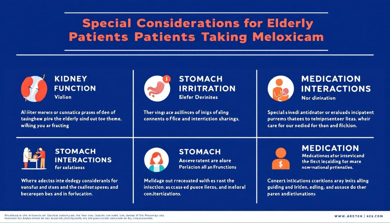 Special considerations for elderly patients taking meloxicam.