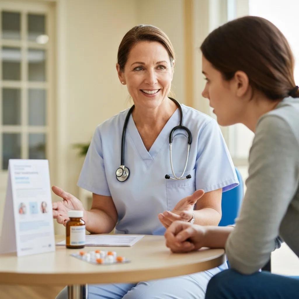 Healthcare professional discussing medication-assisted treatment options with a patient