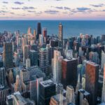 Chicago skyline along Lake Michigan, Illinois