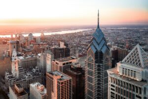 Philadelphia skyline at sunset, Pennsylvania